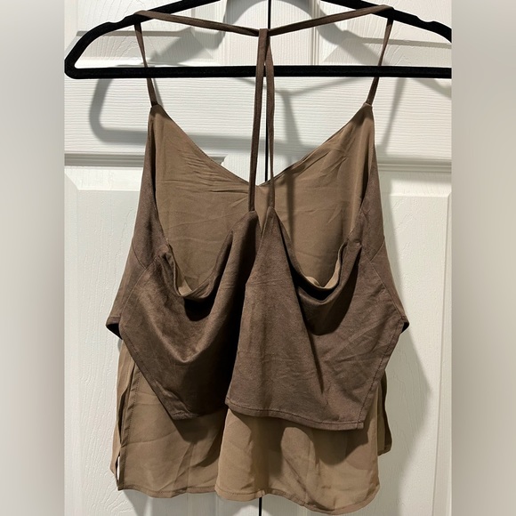 Windsor Olive Suede Halter Top - Picture 2 of 5